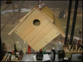 Wood Copper-Hanger Birdhouse